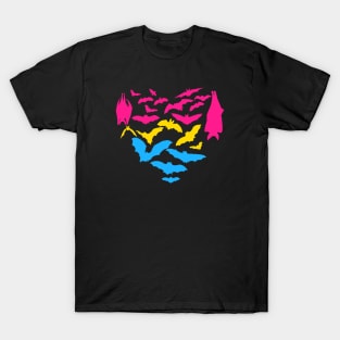 Pansexual Bats Heart T-Shirt